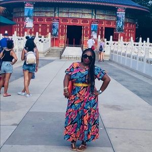 Brand New! Tiffany & Grey Multi-Colored Leaves Short Sleeve Dress size XL